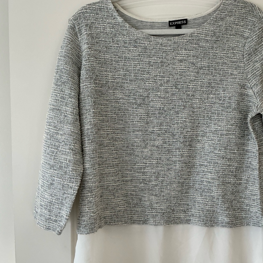 Express Gray/White Top - Picture 3 of 7